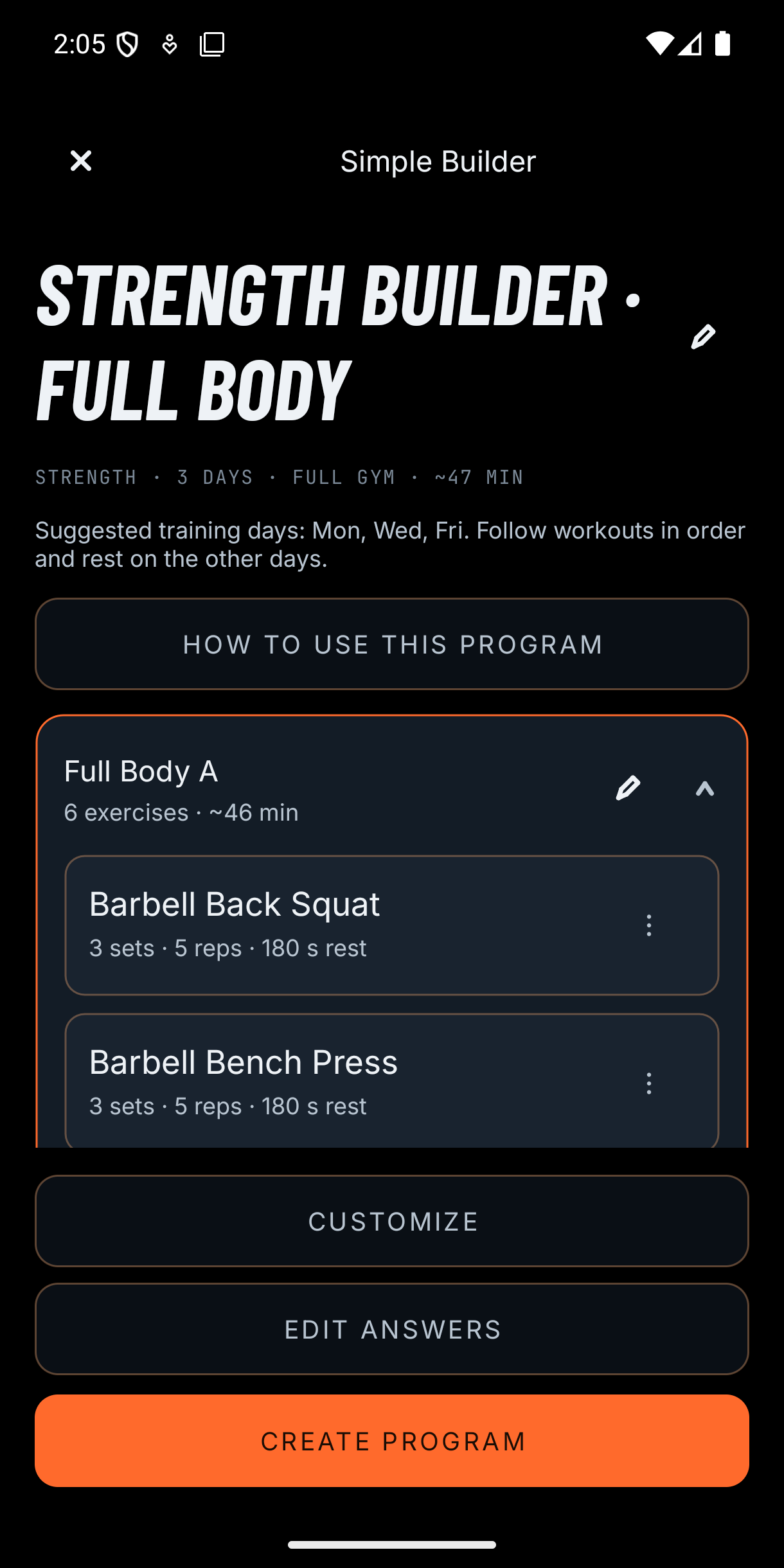 Program builder